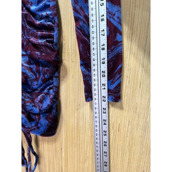 Wild Fable - Women's Long Sleeve Ruched Velvet Bodycon Dress - Blue - Small - Picture 10 of 16